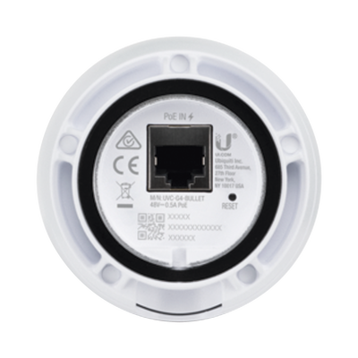 UBIQUITI - Cámara IP UniFi G4 Bullet resolución 4 MP (1440p) para interior y exterior, con micrófono incorporado, vista día y noche, PoE 802.3af