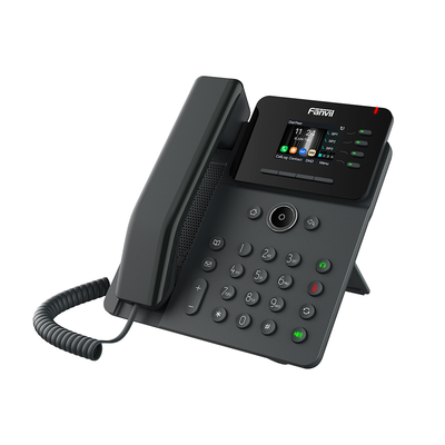 FANVIL - Teléfono IP Empresarial, 4 líneas SIP, pantalla a color 2.4", PoE, puertos Gigabit, conferencia local de 6 vías.