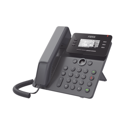 FANVIL - Teléfono IP Empresarial Esencial para 6 líneas SIP, pantalla grafica matriz de puntos, PoE, puertos Gigabit, conferencia local de 6 vías.