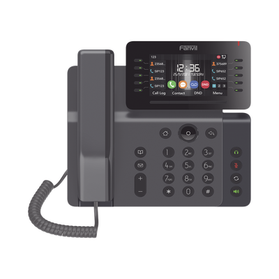 FANVIL - Teléfono IP Empresarial Esencial WiFi / Bluetooth, 20 líneas SIP, pantalla a color 4.3" ajustable, PoE, puertos Gigabit, conferencia local de 6 vías.