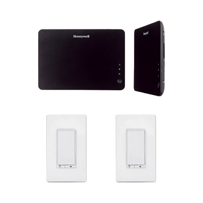 HONEYWELL HOME RESIDEO - Controlador VAM para Automatización de iluminación, clima, cerraduras, portones electricos, incluye Atenuador de Iluminación 46564 y apagador 46562