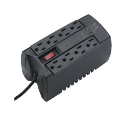 VICA - Regulador Vica Electrónico T-1 Voltaje 750VA/400W 8 Contactos Indicadores LED