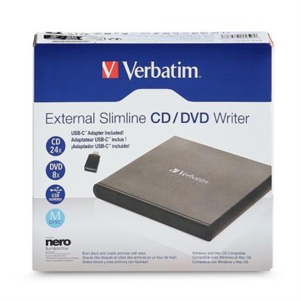 VERBATIM - Quemador/Lector VERBATIM Externo de CD-DVD - Negro