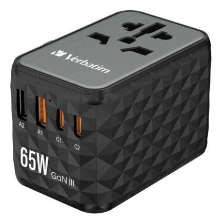 VERBATIM - Adaptador Verbatim Universal de viaje UTA-05 GaN III 65 W