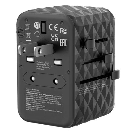 VERBATIM - Adaptador Verbatim Universal de viaje UTA-05 GaN III 65 W