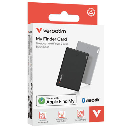 VERBATIM - Localizador Verbatim My Finder Bluetooth Tarjeta 2 pzas Negro Plateado