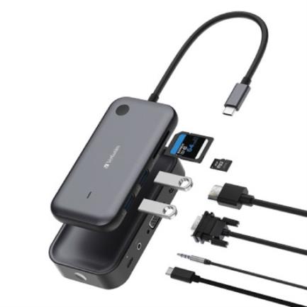 VERBATIM - Adaptador Verbatim Inalámbrico USB-C con Lector de Tarjetas QCast Mirror WDA-01