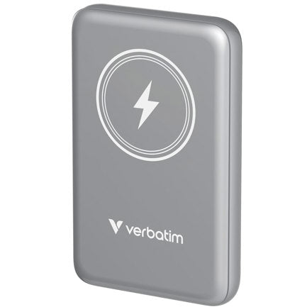 VERBATIM - Cargador Verbatim Charge and Go Magnetico Inalámbrico Power Bank 10000 mAh Gris