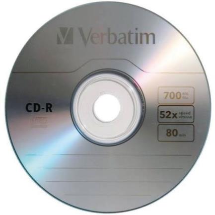 VERBATIM - Disco VERBATIM CD-R  80min 700MB 52X Paquete C/50 Pzas