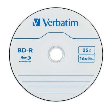 VERBATIM - Disco Compacto Verbatim Blu Ray BD-R 25GB 16X Torre C/50