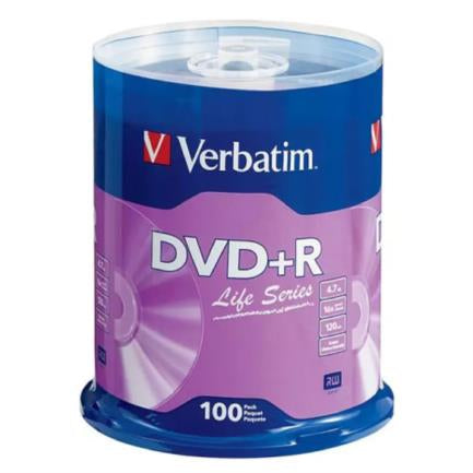 VERBATIM - DVD+R Verbatim Life Series 16X 4.7GB 100Pk Spindle