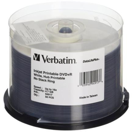 VERBATIM - DVD+R VERBATIM 4.7GB 16X Blanco Imprimible C/50