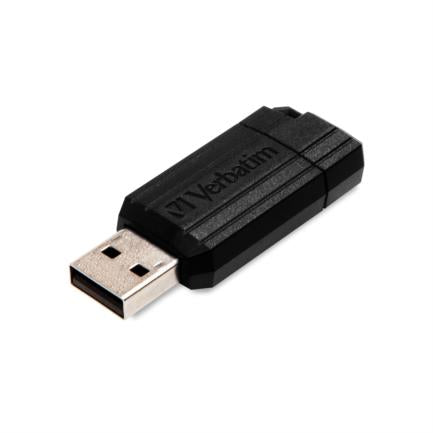 VERBATIM - Memoria USB VERBATIM Flash 2.0 PinStripe 64GB - Negro