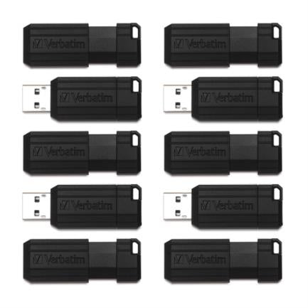 VERBATIM - Memoria USB VERBATIM Flash 2.0 PinStripe 32 GB (Paq 10 piezas)