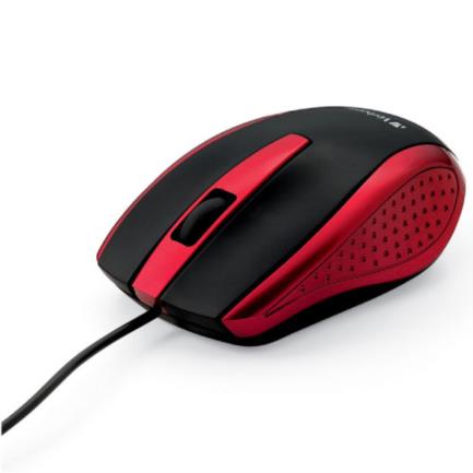 VERBATIM - Mouse Óptico Verbatim con Cable Color Negro-Rojo