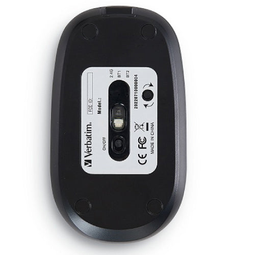 VERBATIM - Mouse VERBATIM Inalambrico Recargable Multidispositivo USB-C a USB-A - Negro