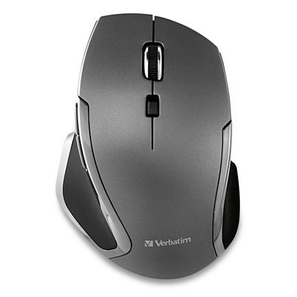 VERBATIM - Mouse Verbatim Inalámbrico Deluxe 6 Botones Iluminación LED Color Grafito Ideal Para Notebook