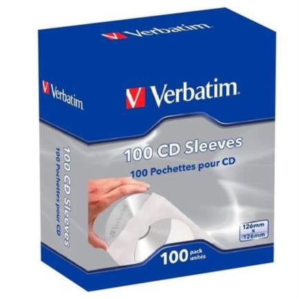 VERBATIM - Sobres de Papel Verbatim C/Ventana Transparente para CD/DVD C/100