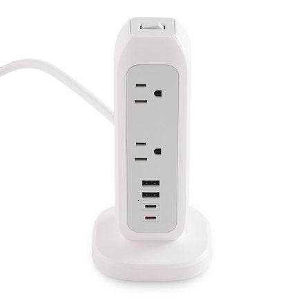VERBATIM - Torre Multicontacto Verbatim con 11 Tomas de Corriente y Protección contra Sobrecarga Puertos 2xUSB-C 2xUSB-A