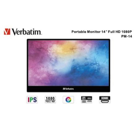 VERBATIM - Monitor Verbatim 14" Touch Portátil Full HD 1080p Resolución 1920x1080 IPS HDMI/USB