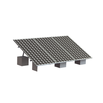 EPCOM POWERLINE - Montaje para 3 Panel Solar, Riel "8" de 4050mm para Módulos con Espesor de 35mm, Velocidad de Viento Máx. 136km/h (20° a 45°)