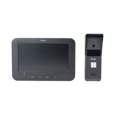 HILOOK BY HIKVISION - Kit de Videoportero Analógico con Pantalla LCD a Color de 7" / Frente de Calle para Exterior IP65 / Salida de Relevador