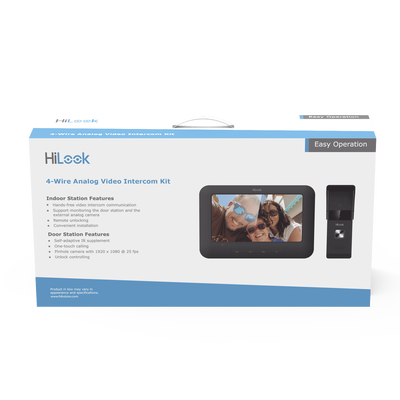HILOOK BY HIKVISION - Kit de Videoportero Analógico con Pantalla LCD a Color de 7" / Frente de Calle para Exterior IP65 / Salida de Relevador