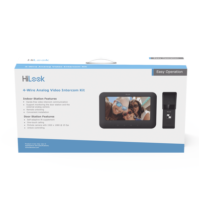 HILOOK BY HIKVISION - Kit de Videoportero Analógico con Pantalla LCD a Color de 7" / Frente de Calle para Exterior IP65 / Salida de Relevador
