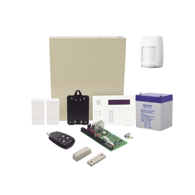 HONEYWELL HOME RESIDEO - Kit Inalámbrico de panel VISTA48 con Teclado Alfanumérico 6160RF, Receptor para sensores Inalámbricos, Batería, Transformador, 2 Contactos Magnéticos 5816 con imán, 1 Sensor de Movimiento 5800PIR y un Control Remo