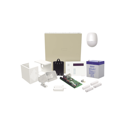 HONEYWELL HOME RESIDEO - Kit Cableado con VISTA48/6160RF, Batería, Transformador, Sensor Pir, Contactos Magnéticos, Sirena, Gabinete de sirena y Tamper