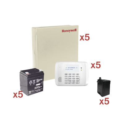 HONEYWELL HOME RESIDEO - Kit de 5 Paneles VISTA48 con Bateria y Transformador