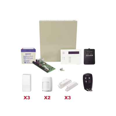 HONEYWELL HOME RESIDEO - Kit inalámbrico / Panel VISTA48LA con teclado 6160RF receptor inalámbrico / 3 contactos 5816 / 2 PIR 5800PIR / 1 Llavero inalambrico Bateria y Transformador