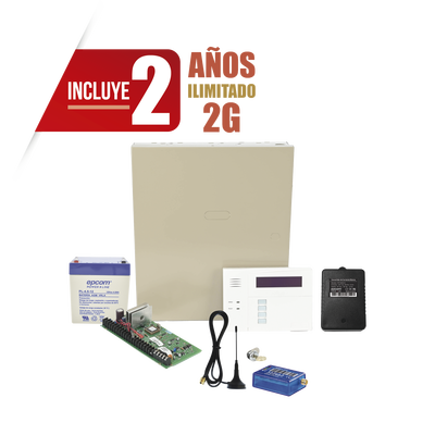 HONEYWELL HOME RESIDEO - (2 Años datos ILIMITADO INCLUIDO)  Kit Vista48LA con comunicador MINI012G, Teclado, Gabinete, Bateria y Transformador