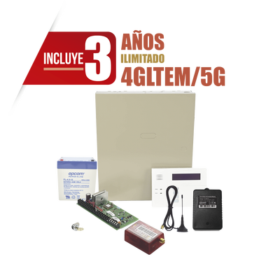 HONEYWELL HOME RESIDEO - (3 Años 4GLTEM/5G ILIMITADO INCLUIDO)  Kit Vista48LA con comunicador 4GLTEM/5G MN01, Teclado, Gabinete, Batería y Transformador