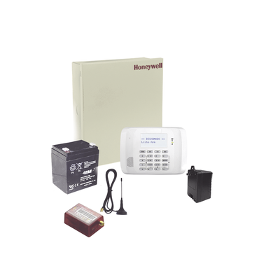 HONEYWELL HOME RESIDEO - (2 Años 4GLTEM/5G ILIMITADO INCLUIDO)  Kit Vista48LA con comunicador 4GLTEM/5G MN01, Teclado, Gabinete, Batería y Transformador