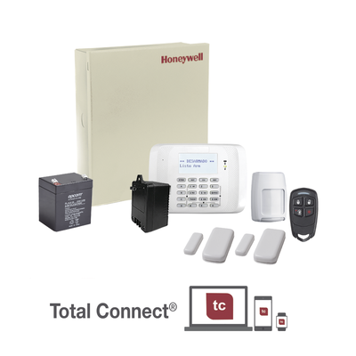 HONEYWELL HOME RESIDEO - Kit inalámbrico de panel VISTA48 con teclado 6162RF receptor inalámbrico, 2 contactos 5800MINI, 1 PIR 5800PIR, 1 remoto, batería y transformador