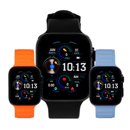 VORAGO - Smart Watch Vorago SW-500 Cuadrado IP67 Bluetooth Pantalla AMOLED 1.78" Táctil Negro 3 Extensibles