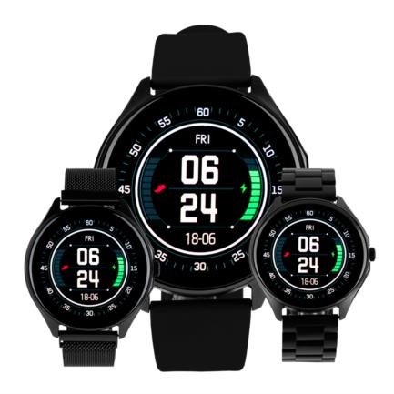 VORAGO - Smart Watch Vorago SW-505 Redondo IP67 Bluetooth Pantalla AMOLED 1.43"  Táctil Negro 2 Extensibles
