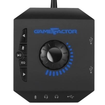 VORAGO - Diadema Game Factor HSG601 Micrófono Removible Amplificador USB Stand Color Negro