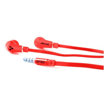 VORAGO - Audífonos Alámbricos Vorago EP-103 Manos Libres 3.5mm Color Rojo
