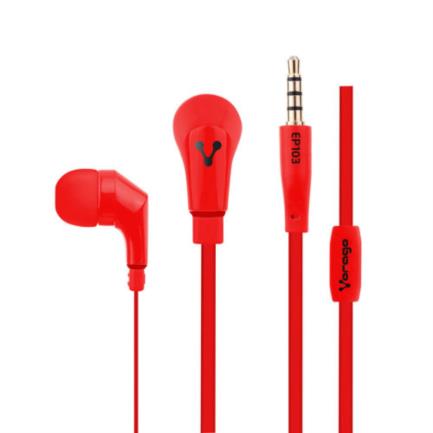 VORAGO - Audífonos Alámbricos Vorago EP-103 Manos Libres 3.5mm Color Rojo
