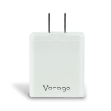 VORAGO - Cargador Vorago Quick Charge AU-350 para Pared 3.0A PD 20W USB A-C Color Blanco