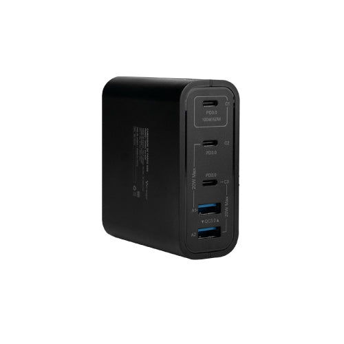 VORAGO - CARGADOR DE PARED VORAGO AU-600 TIPO C 100W PD 5 PUERTOS QUICK CHARGE 3.0 NEGRO