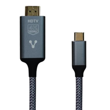VORAGO - Cable Convertidor Vorago CAB-310 Tipo C a HDMI 4k 1.8m Cobre/Aluminio Color Negro