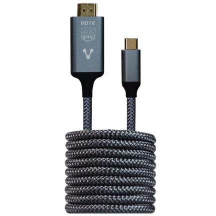 VORAGO - Cable Convertidor Vorago CAB-310 Tipo C a HDMI 4k 1.8m Cobre/Aluminio Color Negro