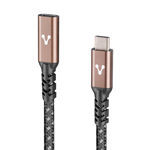 VORAGO - Cable Extension Vorago CAB-127 Tipo C Hembra-Tipo C Macho 1 Metro 100W Negro