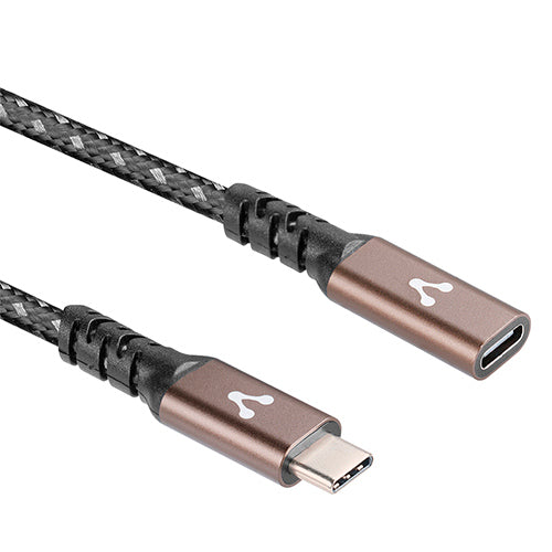 VORAGO - Cable Extension Vorago CAB-127 Tipo C Hembra-Tipo C Macho 1 Metro 100W Negro