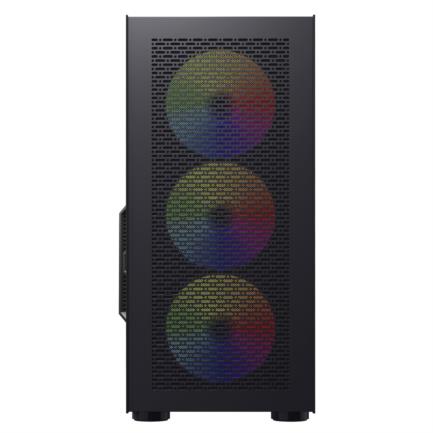 VORAGO - Gabinete Game Factor CSG800 ATX Vidrio Templado Interacción Lateral con RGB USB 2.0/3.0 Color Negro