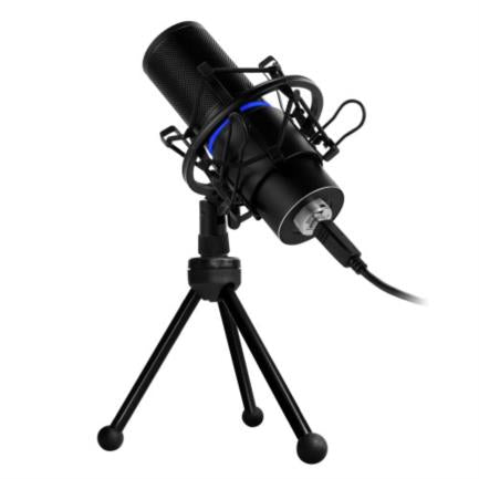 VORAGO - Micrófono Game Factor MCG700 Profesional LED Ajuste Volumen Stand Anti Pop USB Color Negro