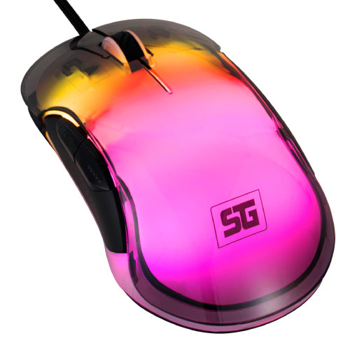 VORAGO - MOUSE VORAGO START THE GAME MO-505 ALAMBRICO RGB NEON HASTA 7.200 DPIS USB TRASPARENTE